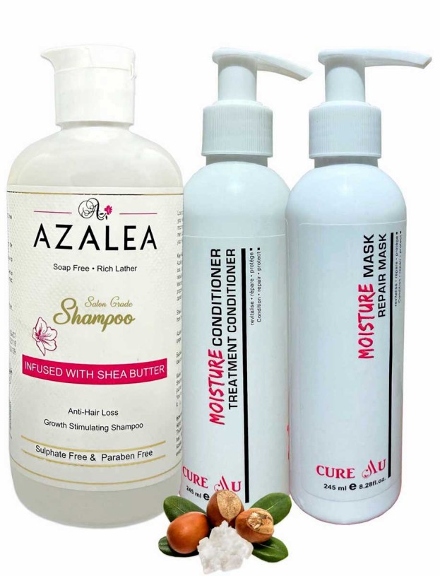 Azalea Anti Hair loss Shampoo, Cure Au Mask & Conditioner Bundle Offer