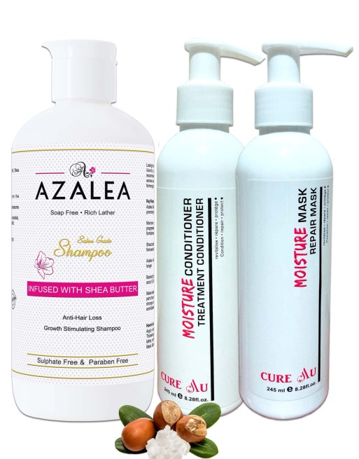 Azalea Anti Hair loss Shampoo, Cure Au Mask & Conditioner Bundle Offer